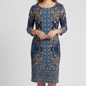 London Style Collection Womens Size 10 Dress Polyester Spandex 3/4 Sleeve